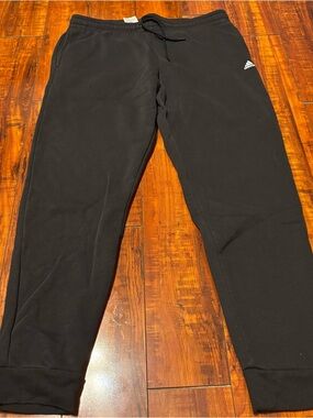 adidas Black Jogger Sweatpants with White Logo